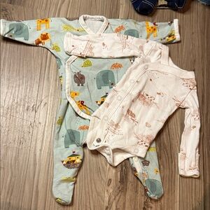 Animal-Print Baby Premie One-Piece set of 2